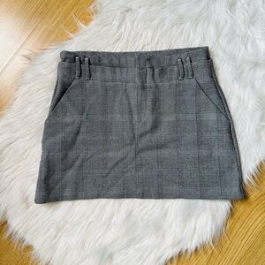 Zara Gray Plaid Mini Skirt